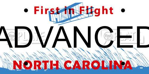 ADVANCED North Carolina License Plate