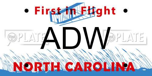 ADW North Carolina License Plate