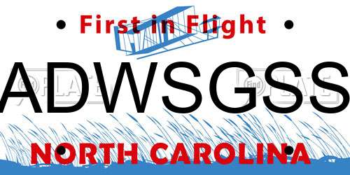 ADWSGSS North Carolina License Plate