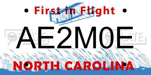 AE2M0E North Carolina License Plate