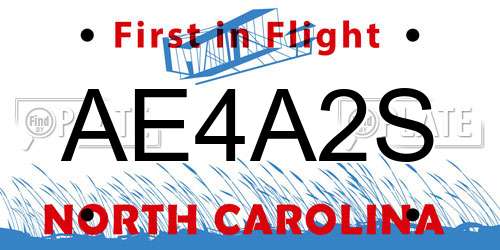 AE4A2S North Carolina License Plate