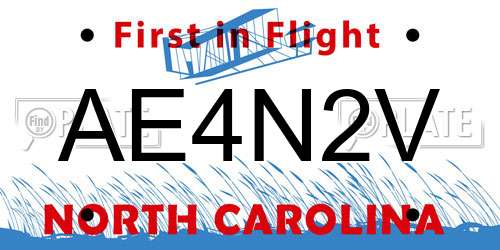 AE4N2V North Carolina License Plate