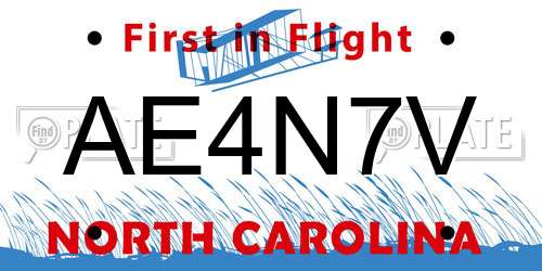 AE4N7V North Carolina License Plate
