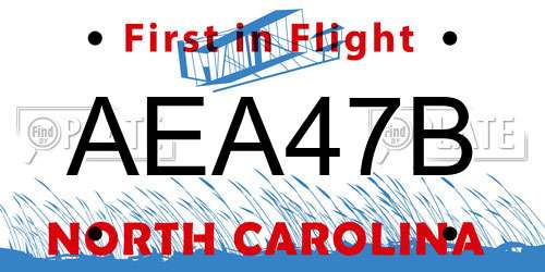 AEA47B North Carolina License Plate