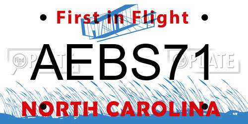 AEBS71 North Carolina License Plate