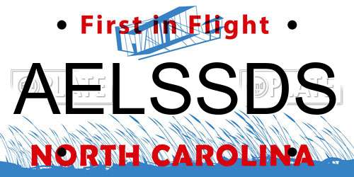 AELSSDS North Carolina License Plate