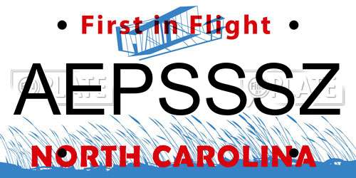 AEPSSSZ North Carolina License Plate