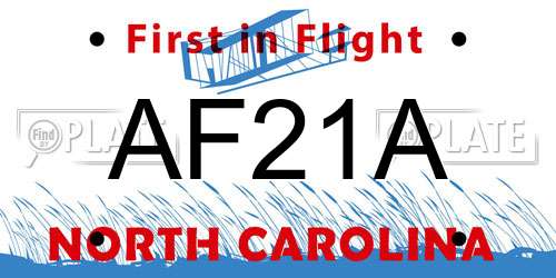 AF21A North Carolina License Plate