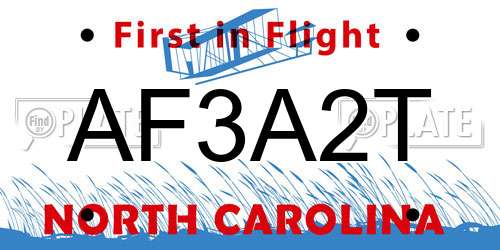 AF3A2T North Carolina License Plate