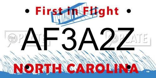 AF3A2Z North Carolina License Plate
