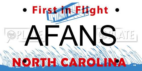 AFANS North Carolina License Plate