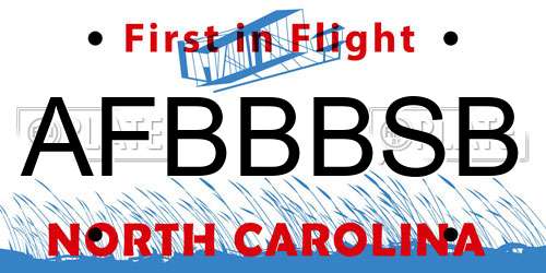 AFBBBSB North Carolina License Plate