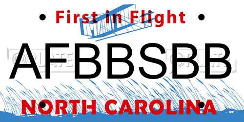 AFBBSBB North Carolina License Plate