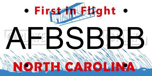 AFBSBBB North Carolina License Plate