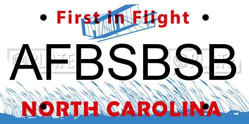 AFBSBSB North Carolina License Plate