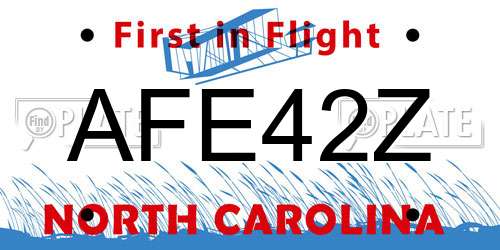 AFE42Z North Carolina License Plate
