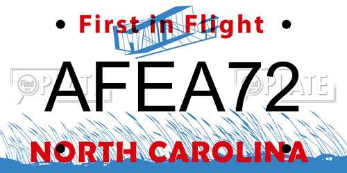 AFEA72 North Carolina License Plate
