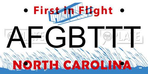 AFGBTTT North Carolina License Plate