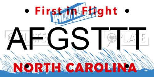 AFGSTTT North Carolina License Plate