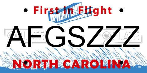 AFGSZZZ North Carolina License Plate
