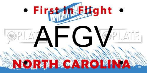 AFGV North Carolina License Plate
