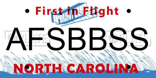 AFSBBSS North Carolina License Plate