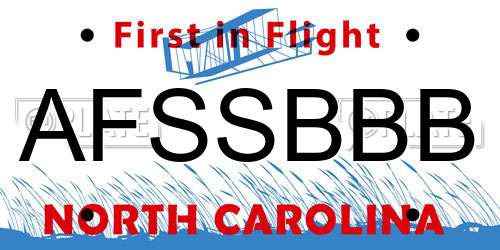 AFSSBBB North Carolina License Plate