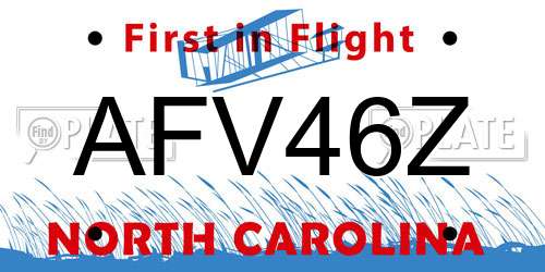 AFV46Z North Carolina License Plate