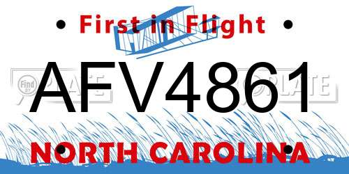 AFV4861 North Carolina License Plate