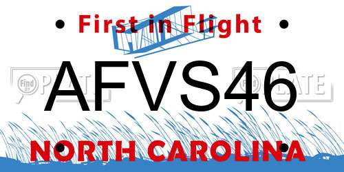 AFVS46 North Carolina License Plate