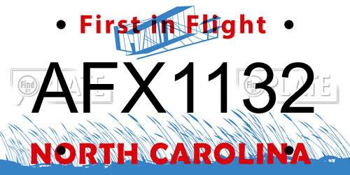AFX1132 North Carolina License Plate