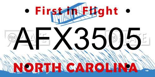 AFX3505 North Carolina License Plate