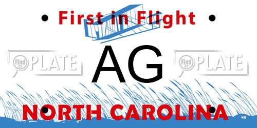 AG North Carolina License Plate