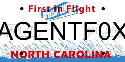 AGENTF0X North Carolina License Plate