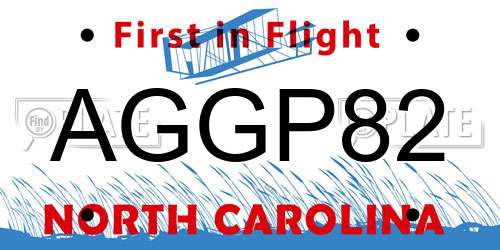 AGGP82 North Carolina License Plate