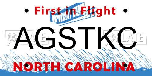 AGSTKC North Carolina License Plate