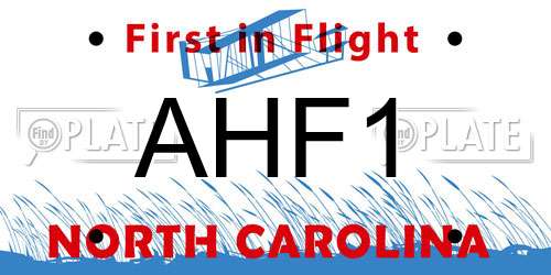 AHF1 North Carolina License Plate