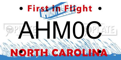 AHM0C North Carolina License Plate