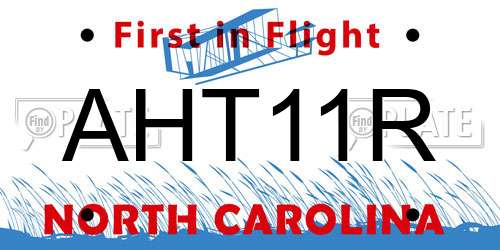 AHT11R North Carolina License Plate