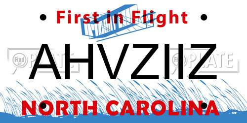 AHVZIIZ North Carolina License Plate