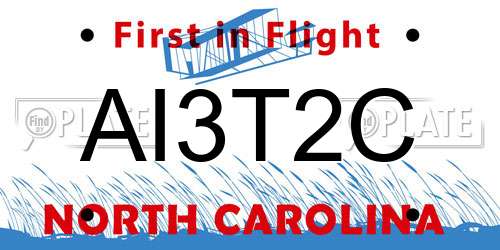 AI3T2C North Carolina License Plate