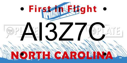 AI3Z7C North Carolina License Plate