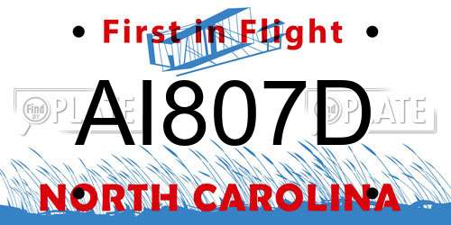 AI807D North Carolina License Plate
