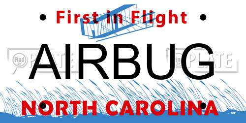 AIRBUG North Carolina License Plate
