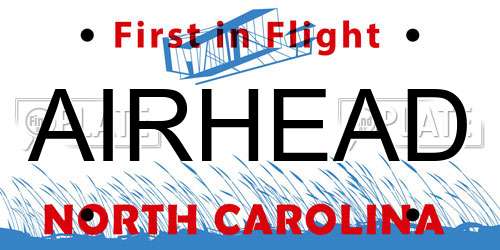 AIRHEAD North Carolina License Plate