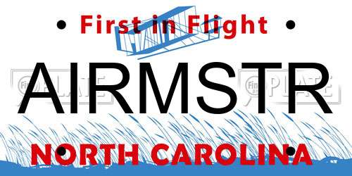 AIRMSTR North Carolina License Plate