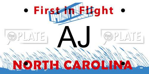 AJ North Carolina License Plate