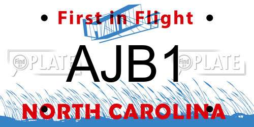 AJB1 North Carolina License Plate