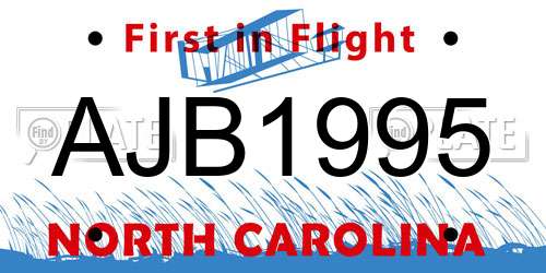 AJB1995 North Carolina License Plate