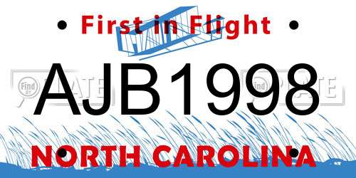 AJB1998 North Carolina License Plate
